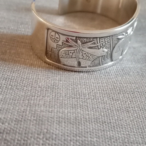 VINTAGE STERLING SILVER RODERICK TENERIO BEAR CUFF - Picture 2 of 9